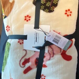 Vera Bradley Plush Fleece Throw Blanket Colorful Cats Print Soft Cozy Cat Lover
